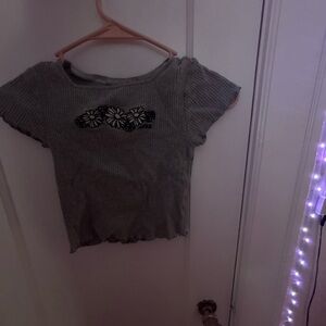 Gray Kids' Floral Top